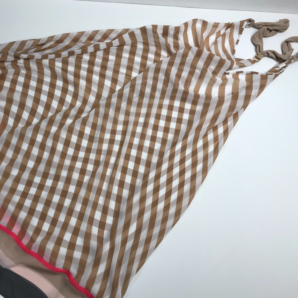 Victoria's Secret Brown and White Checkered Pajama Top